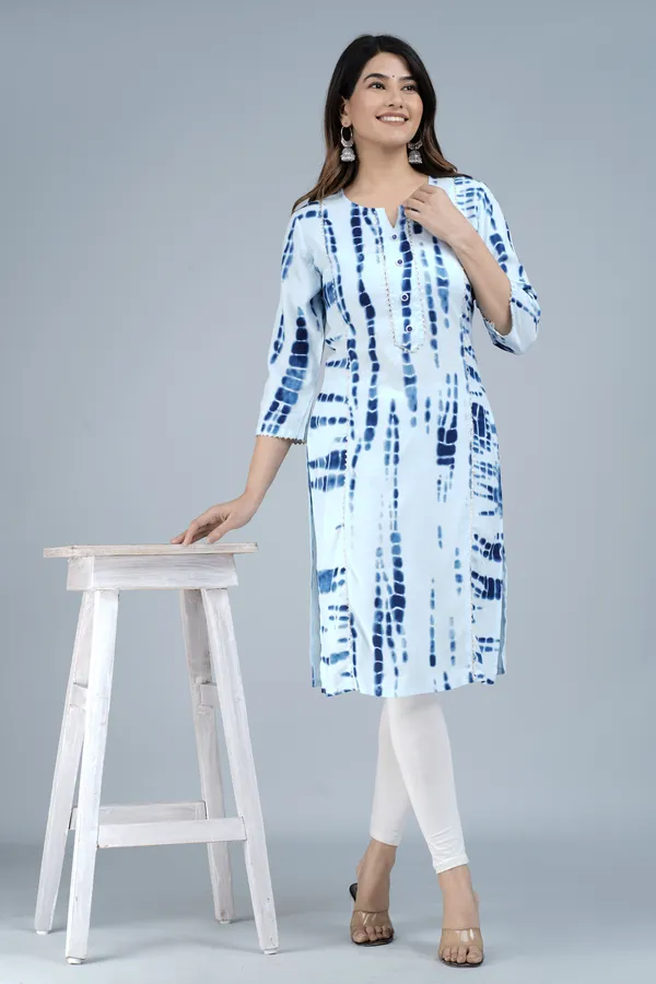 Blue_Rayon_Straight_Single_Kurti_For_Women