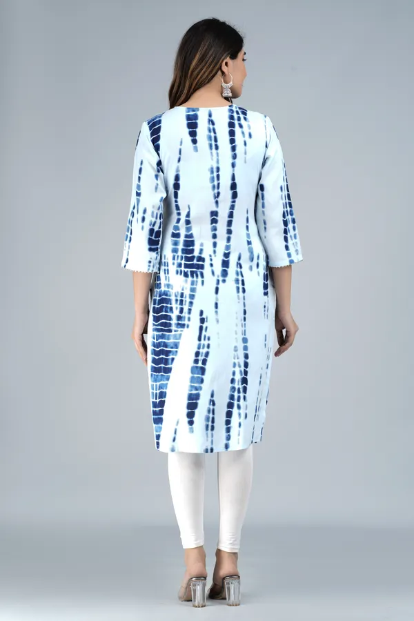 Blue_Rayon_Straight_Single_Kurti_For_Women