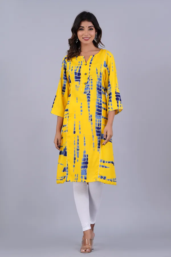 Lemon_Rayon_Straight_Single_Kurti_For_Women