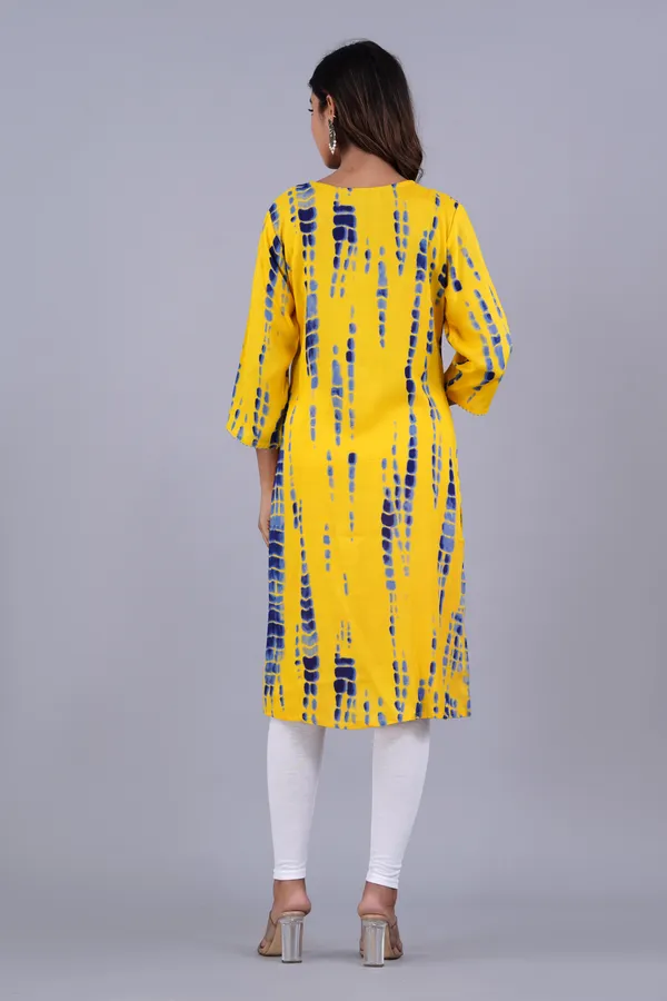 Lemon_Rayon_Straight_Single_Kurti_For_Women