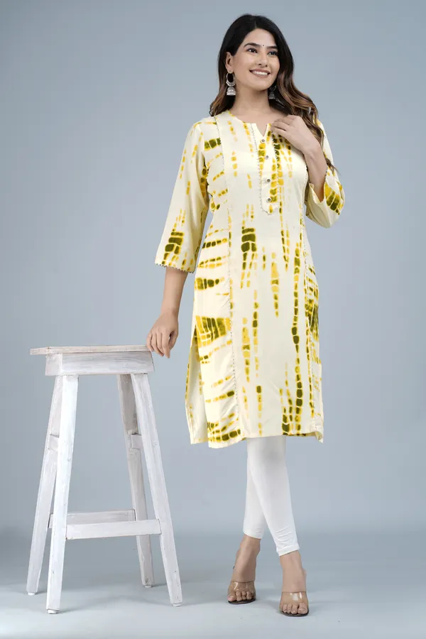 Yellow_Rayon_Straight_Single_Kurti_For_Women