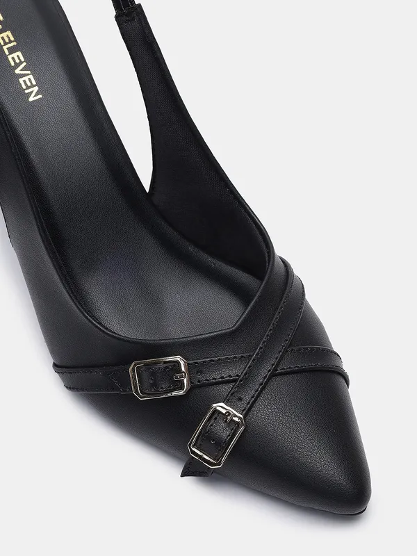 T.eleven_Chic_Slingback_Block_Heel_Pointed_Pumps_|_3.5_-Inch_Heel_with_Adjustable_Buckle_|_Cushioned_Comfort