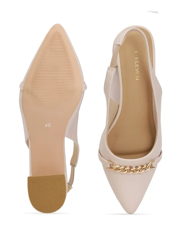 Ivory_Pointed_Toe_Block_Heels_With_Sling_Back_Strap,_Cushioned_Lining,_&_Stylish_Front_Buckle_(2_Inch_Heel)_For_Women