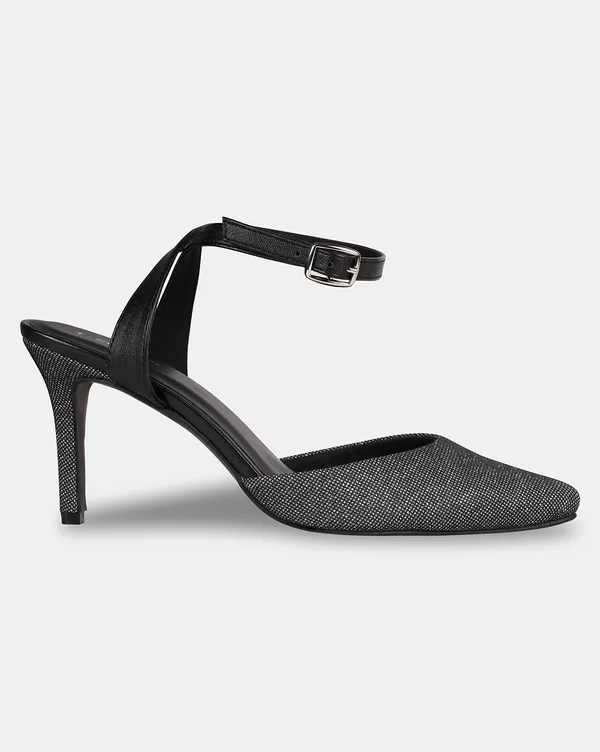Women_Black_Glitter-Textured_Pointed-Toe_Stiletto_Heels_with_Ankle_Strap_(TRBHL151)