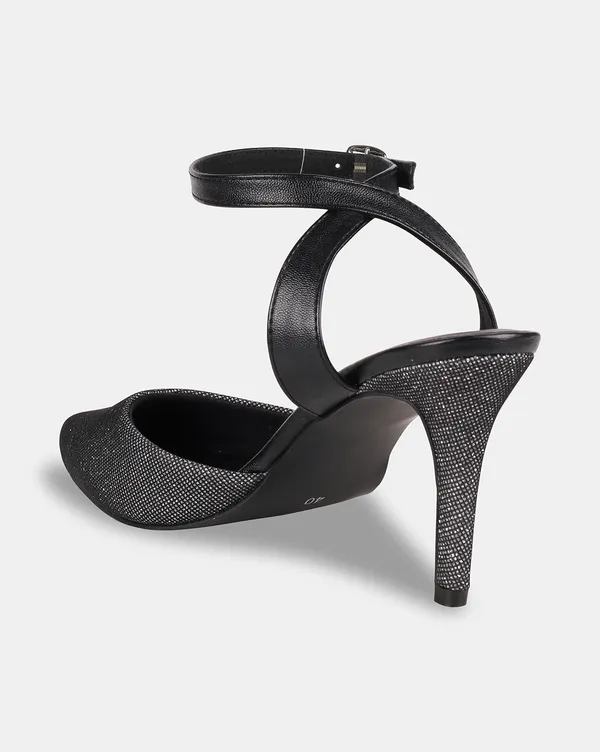 Women_Black_Glitter-Textured_Pointed-Toe_Stiletto_Heels_with_Ankle_Strap_(TRBHL151)
