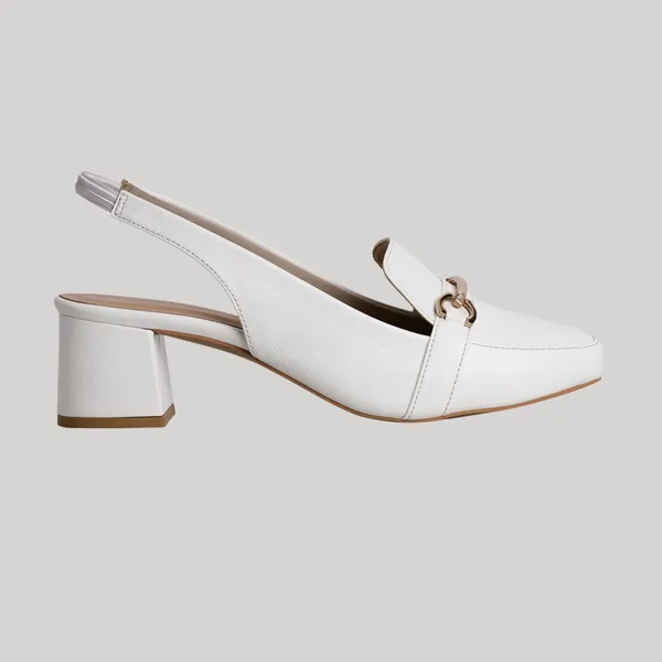 White_Block_Heel_Pumps_With_Square_Toe_&_Stylish_Buckle_(2.5_Inch_Heel)_For_Women