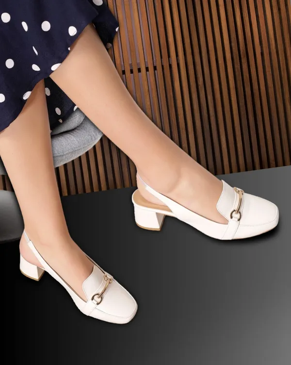 White_Block_Heel_Pumps_With_Square_Toe_&_Stylish_Buckle_(2.5_Inch_Heel)_For_Women