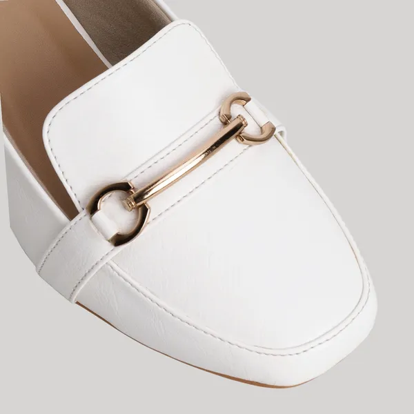 White_Block_Heel_Pumps_With_Square_Toe_&_Stylish_Buckle_(2.5_Inch_Heel)_For_Women