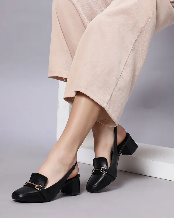 Black_Block_Heel_Pumps_With_Square_Toe_&_Stylish_Buckle_(2.5_Inch_Heel)_For_Women