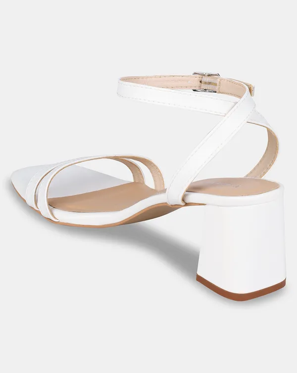 White_Open_Toe_Block_Heels_With_Adjustable_Buckle_Closure_For_Women