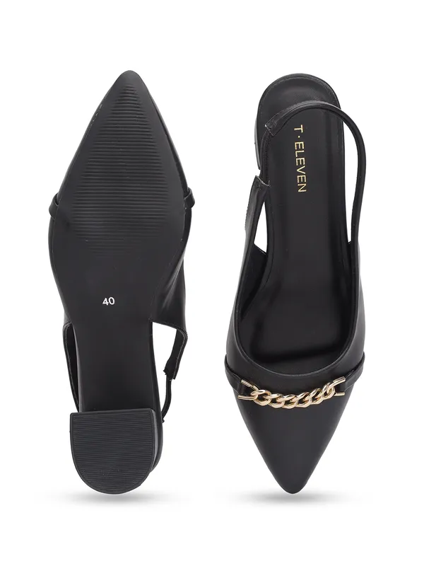Black_Pointed_Toe_Block_Heels_With_Sling_Back_Strap,_Cushioned_Lining,_&_Stylish_Front_Buckle_(2_Inch_Heel)_For_Women