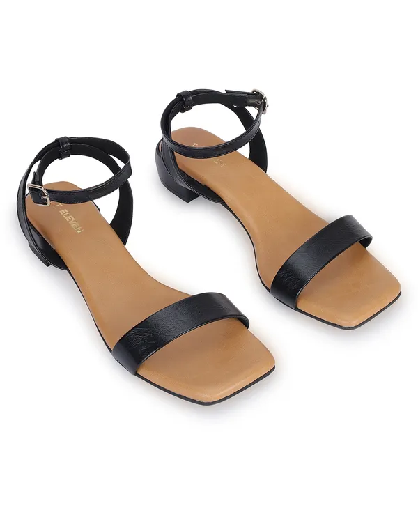 Black_Open_Toe_Block_Heels_With_Adjustable_Buckle_Closure_For_Women