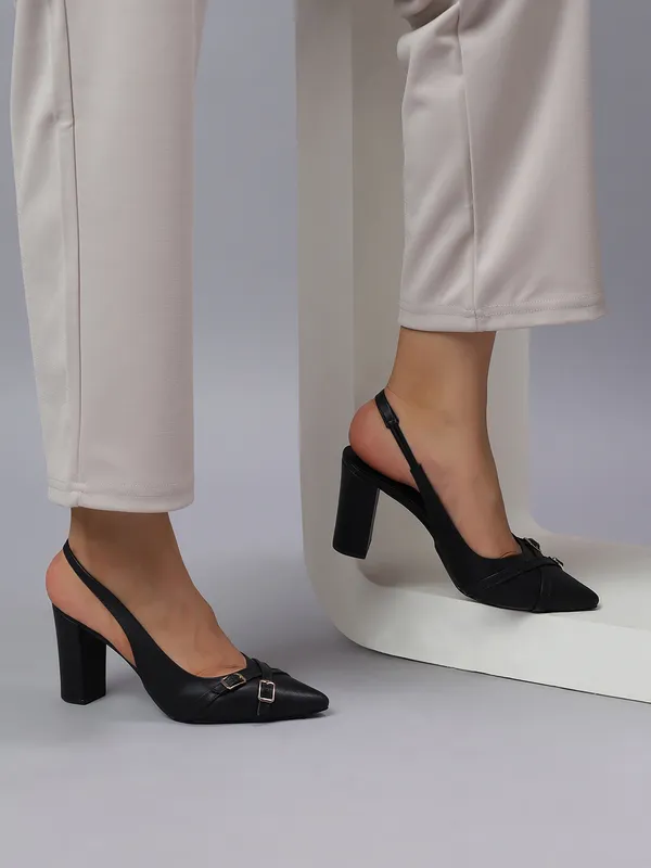 T.eleven_Chic_Slingback_Block_Heel_Pointed_Pumps_|_3.5_-Inch_Heel_with_Adjustable_Buckle_|_Cushioned_Comfort