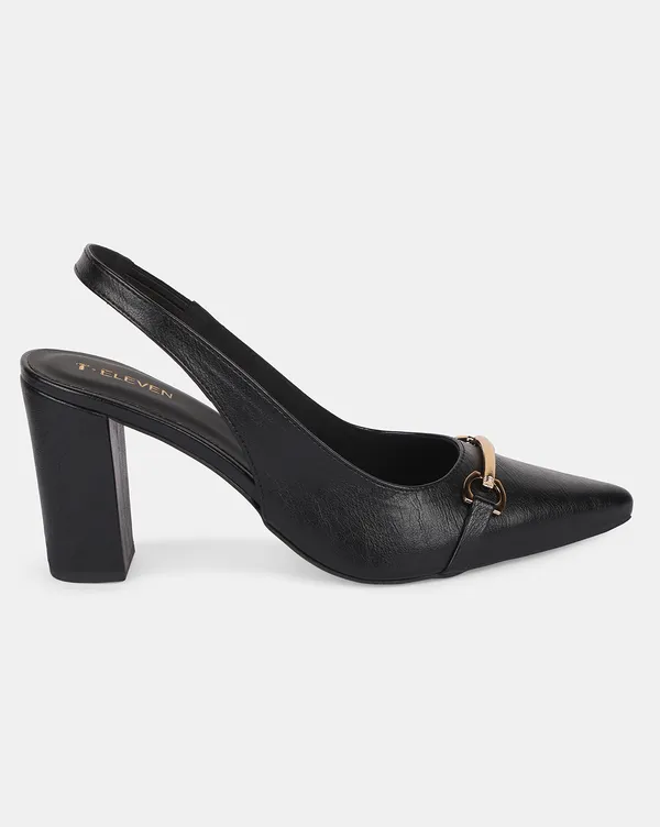 Black_Pointed_Toe_Block_Heels_With_Sling_Back_Strap,_Cushioned_Lining_&_Stylish_Front_Buckle_(3_Inch_Heel)_For_Women