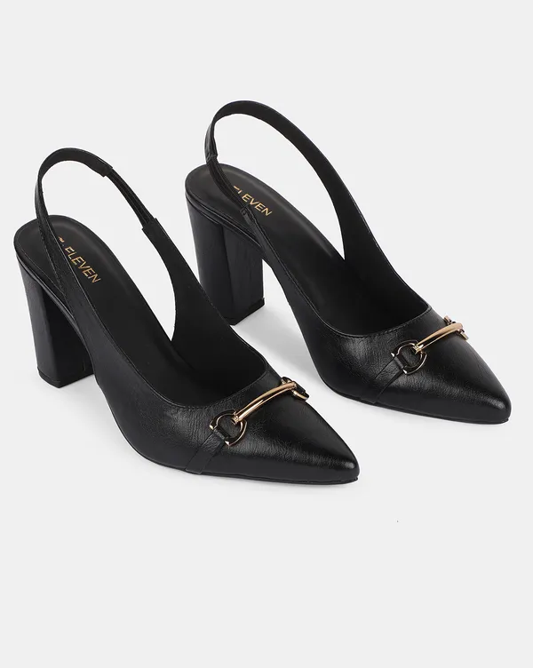Black_Pointed_Toe_Block_Heels_With_Sling_Back_Strap,_Cushioned_Lining_&_Stylish_Front_Buckle_(3_Inch_Heel)_For_Women