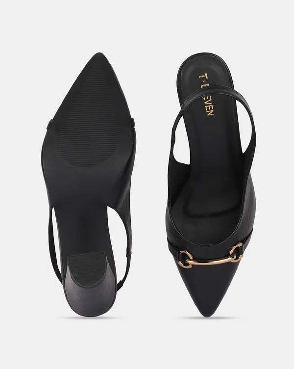 Black_Pointed_Toe_Block_Heels_With_Sling_Back_Strap,_Cushioned_Lining_&_Stylish_Front_Buckle_(3_Inch_Heel)_For_Women