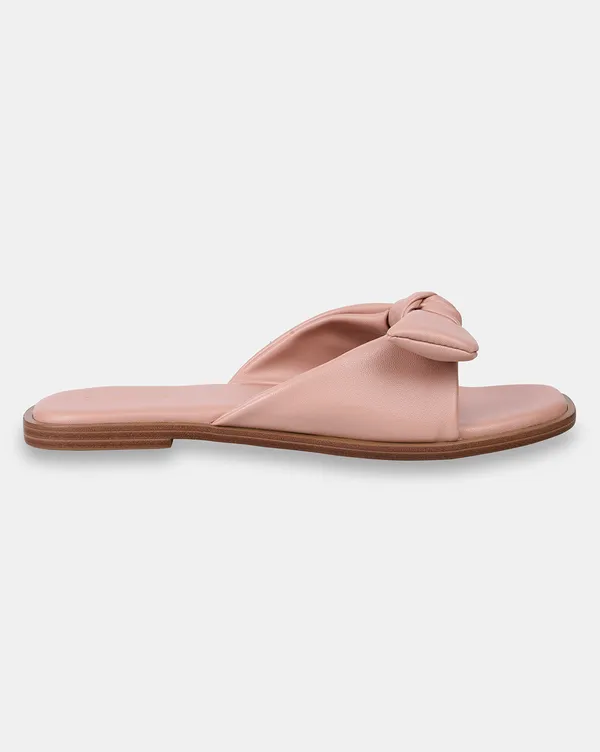 Peach_Slip_On_Sandals_With_Knot_Accent_For_Women