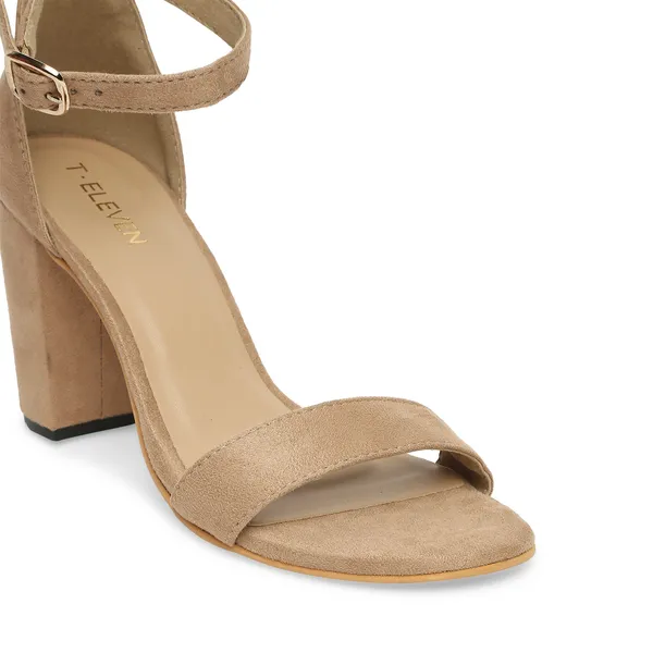 Beige_Open_Toe_Suede_Block_Heels_(3.5_Inch_Heel)_For_Women
