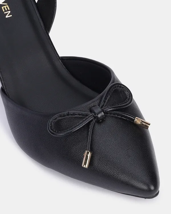 Black_Chic_Pointed_Toe_Pencil_Heel_Pumps_Stilettos_With_Bow_&_Memory_Foam_Comfort_(3_Inch_Heel)_For_Women