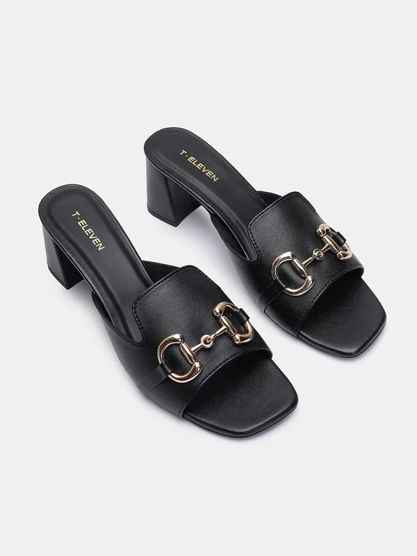 T.eleven_Elegant__Heeled_Sandal_With_3-Inch_Block_Heel,_Party_Wear_Sandal_with_Stylish_Buckle