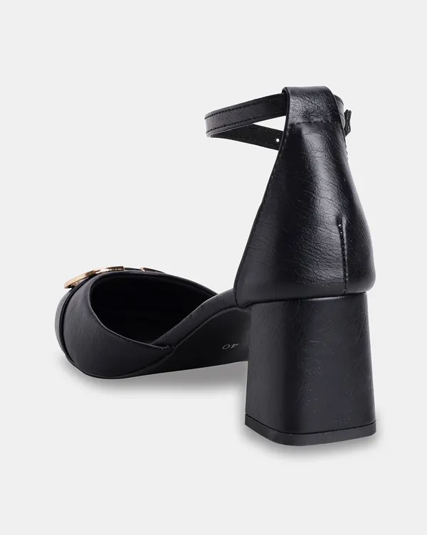 Women_Black_Pointed-Toe_Block_Heels_with_Gold_Buckle_&_Ankle_Strap__Memory_Foam_Comfort_(TRBHL149)