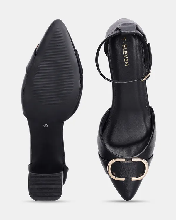 Women_Black_Pointed-Toe_Block_Heels_with_Gold_Buckle_&_Ankle_Strap__Memory_Foam_Comfort_(TRBHL149)