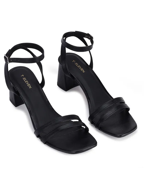 Black_Open_Toe_Block_Heels_With_Adjustable_Buckle_Closure_For_Women