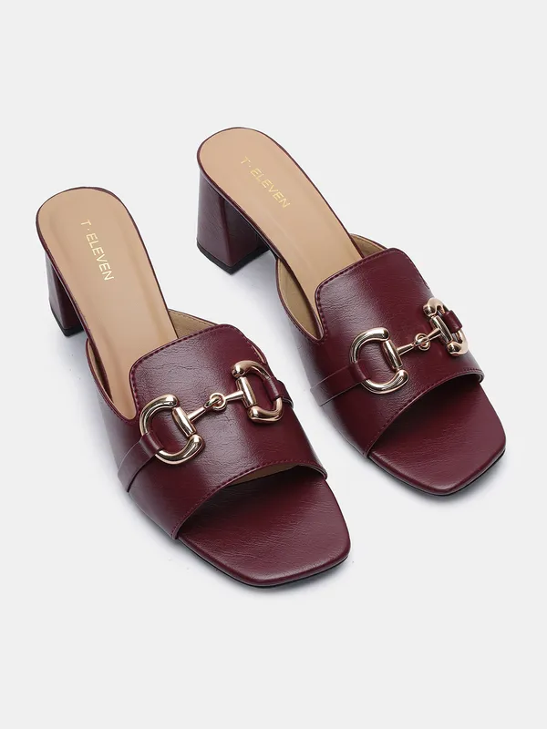 T.eleven_Elegant__Heeled_Sandal_With_3-Inch_Block_Heel,_Party_Wear_Sandal_with_Stylish_Buckle
