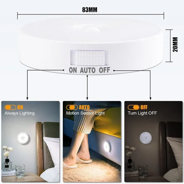 White_Wireless_Self_Adhesive_Usb_Rechargeable_Motion_Sensor_White_Led_Lamp