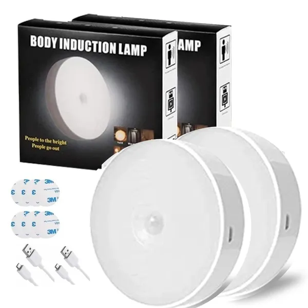 White_Wireless_Self_Adhesive_Usb_Rechargeable_Motion_Sensor_White_Led_Lamp