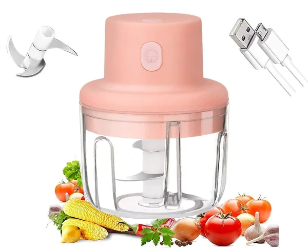 Multicolor_Usb_Rechargeable_Electric_Chopper_For_Fruit_Vegetable_Cutter_|_Compact_And_Bpa-Free_(45W,_250_Ml)_(7D_X_7W_X_12H_Cm)