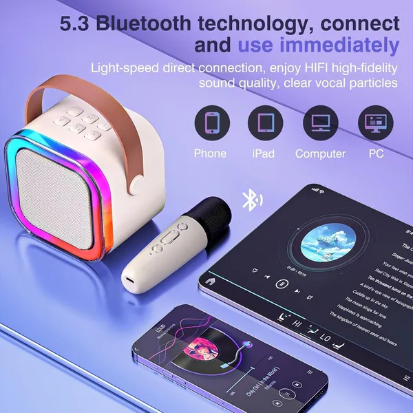 Multicolor_Portable_Bluetooth_Wireless_Speaker_With_Wireless_Mic_(5_X_7_X_6_Cm)