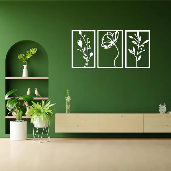 Set_of_3_Flower_Metal_Wall_Art_|_Metal_Wall_Decor_|_Wall_Hanging_Decor_|_Office_|_Study_Room_|_Work_Room