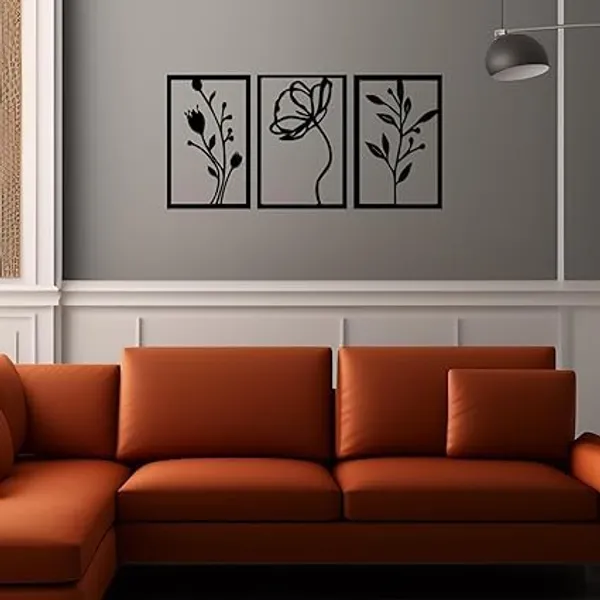 Set_of_3_Flower_Metal_Wall_Art_|_Metal_Wall_Decor_|_Wall_Hanging_Decor_|_Office_|_Study_Room_|_Work_Room