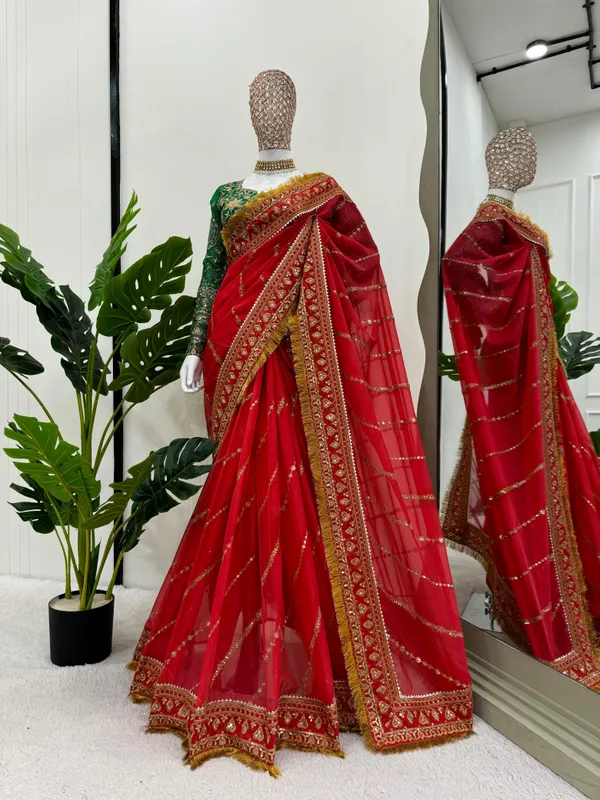 Red_Organza_Silk_Party_And_Wedding_Wear_Saree_For_Women