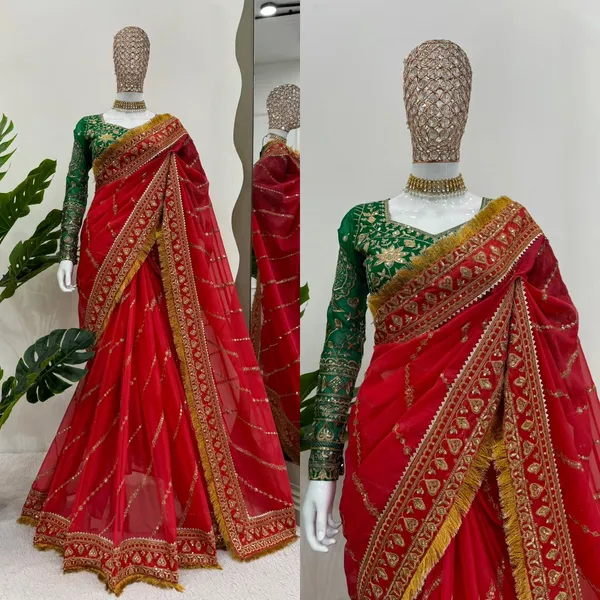 Red_Organza_Silk_Party_And_Wedding_Wear_Saree_For_Women
