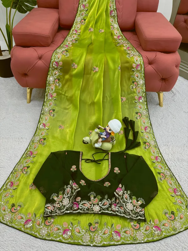 Green_Jimmy_Chu_Party_And_Wedding_Wear_Saree_For_Women