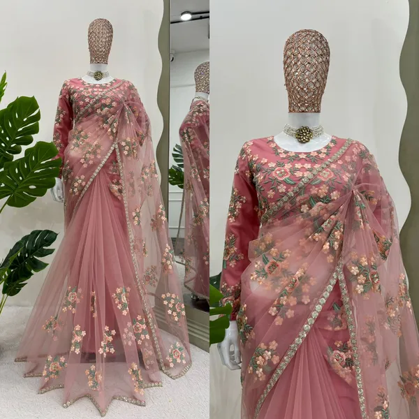 Baby_Pink_Soft_Net_Party_Wear_Saree_For_Women