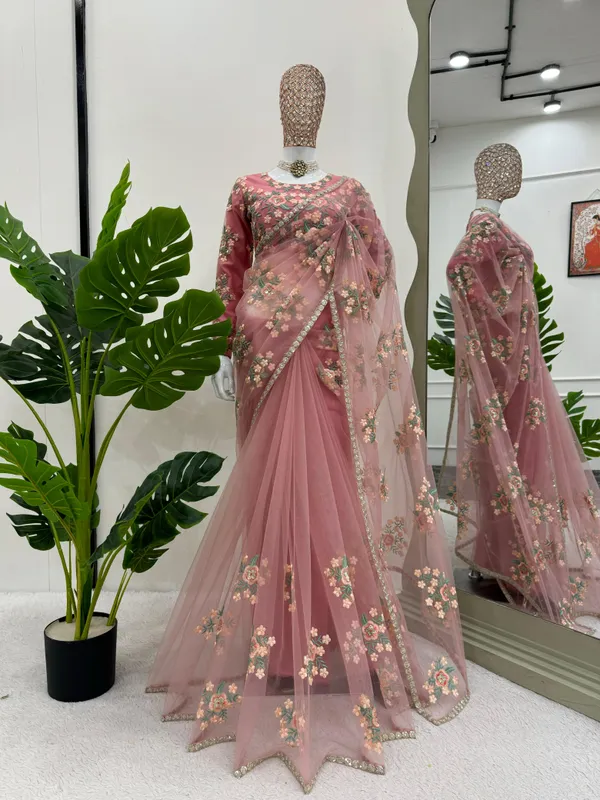 Baby_Pink_Soft_Net_Party_Wear_Saree_For_Women