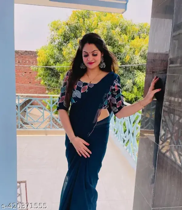 Dark_Blue_Georgette_Party_Wear_Saree_For_Women