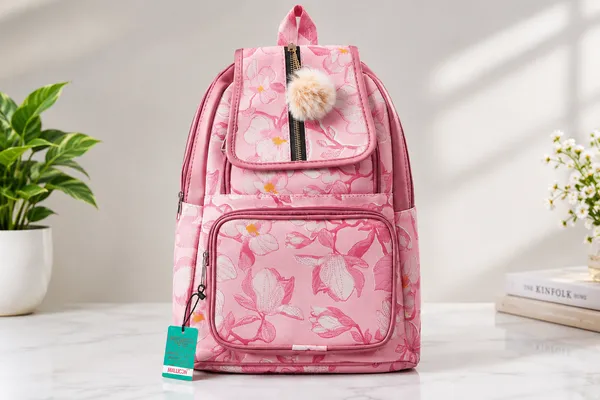 Pink_Polyester_Floral_Backpack_For_Women