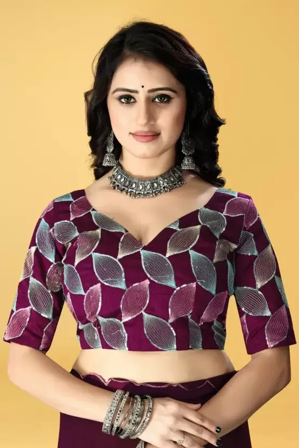 Wine_Georgette_Party_Wear_Saree_For_Women