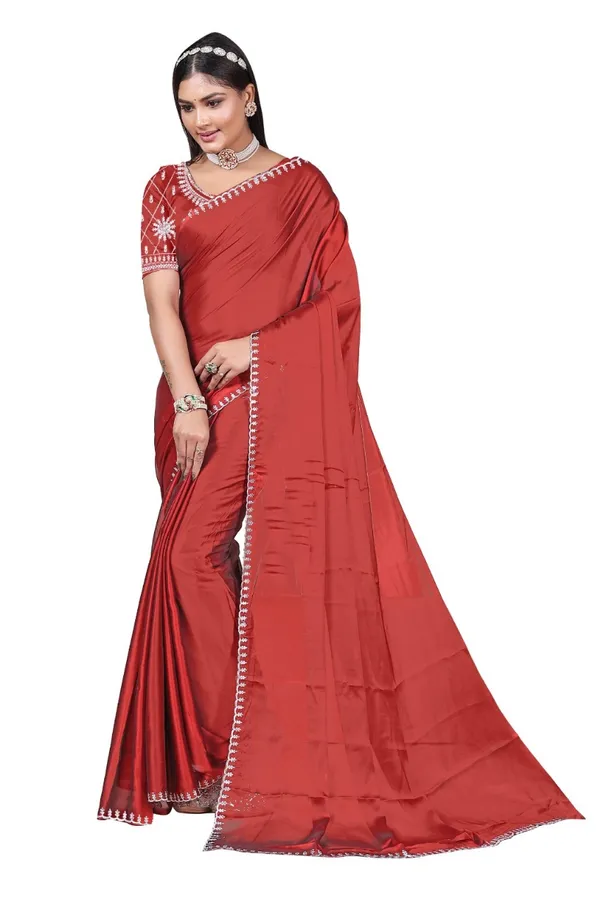 Red_Georgette_Party_Wear_Saree_For_Women