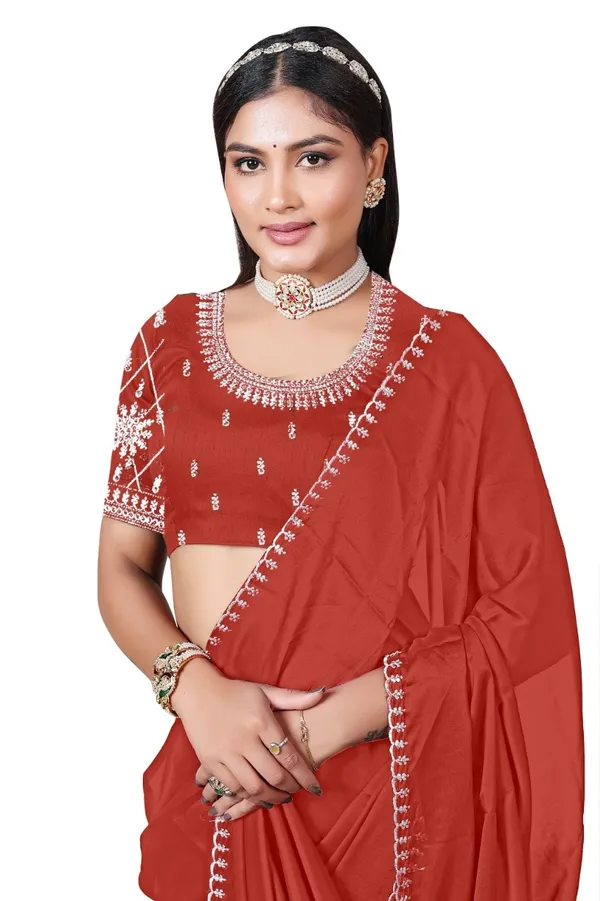Red_Georgette_Party_Wear_Saree_For_Women