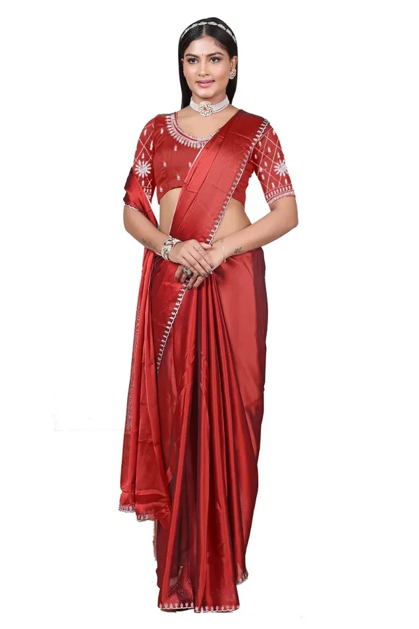 Red_Georgette_Party_Wear_Saree_For_Women