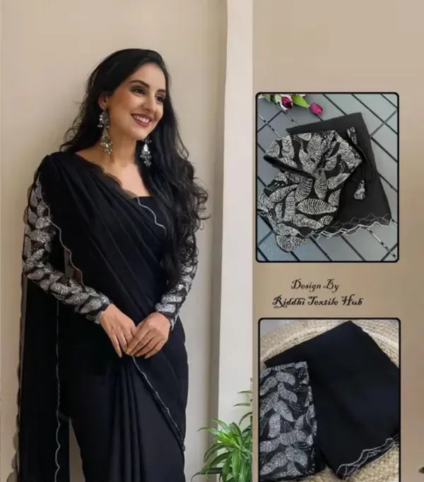Black_Georgette_Party_Wear_Saree_For_Women