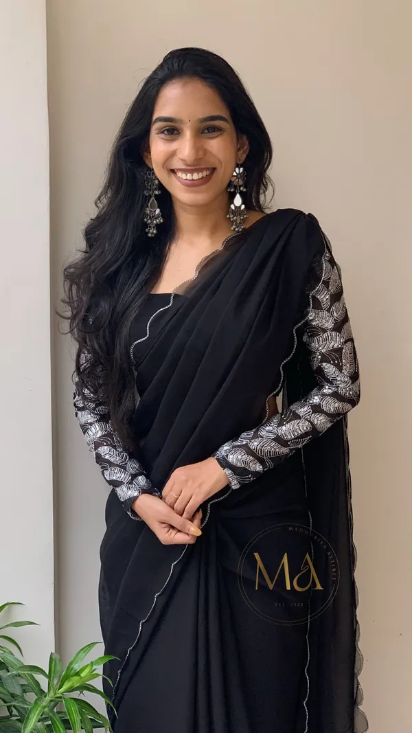 Black_Georgette_Party_Wear_Saree_For_Women
