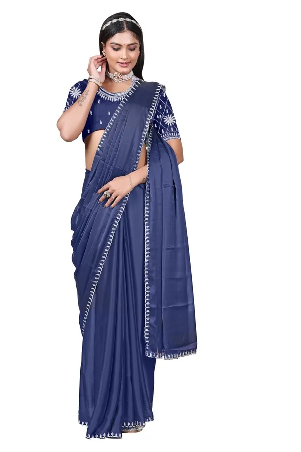 Navy_Blue_Rangoli_Party_And_Wedding_Wear_Saree_For_Women