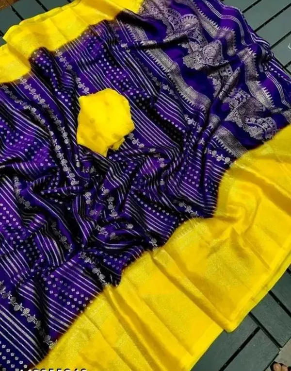 Yellow_Georgette_Daily_Wear_Saree_For_Women