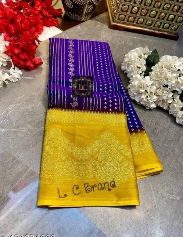 Yellow_Georgette_Daily_Wear_Saree_For_Women